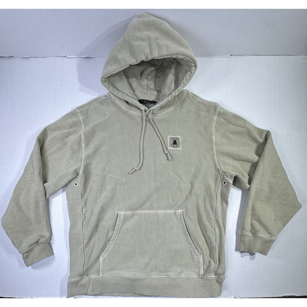 Teddy Fresh Beige Hoodie 2XL Embroidered Logo Patch Pullover Sweatshirt Relaxed